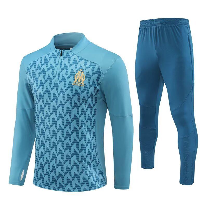 

Autumn/Winter Marseille Long Sleeve Jersey Half-Zip Warm-up Suit, Adult & Children s Football Kit Children X-Small