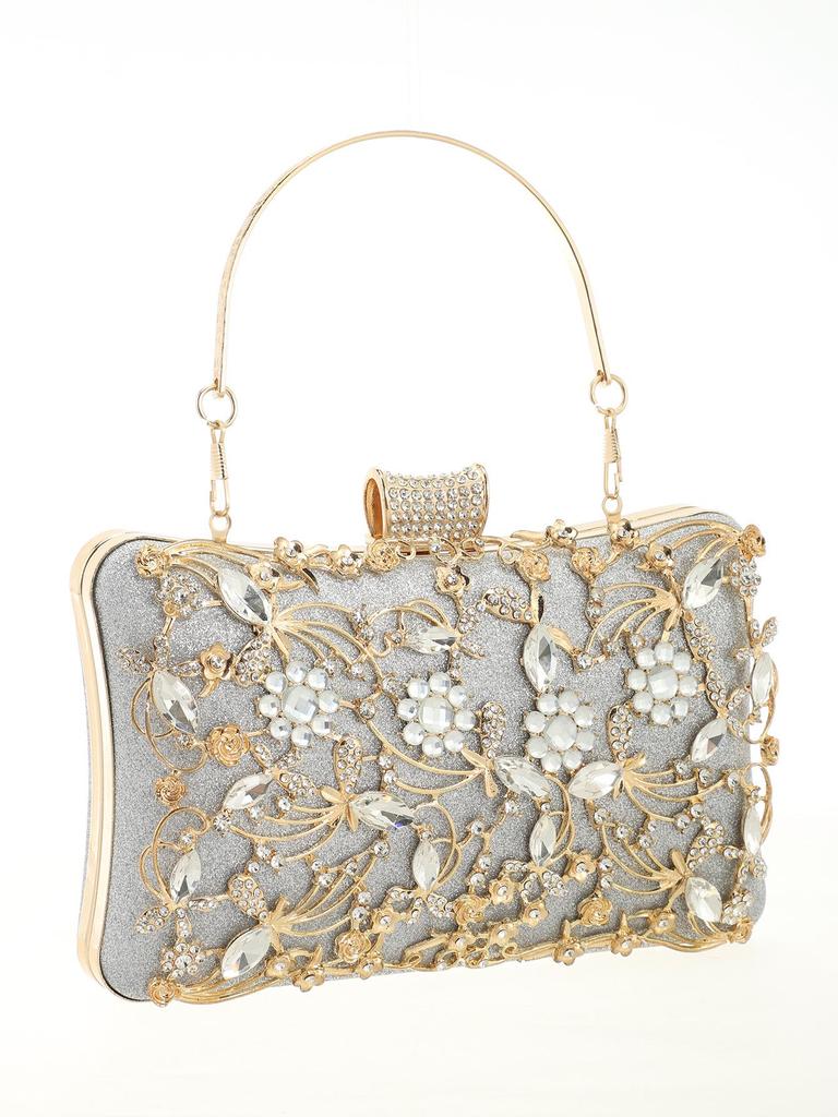 Kvällsväska med Diamantbesättning: Mångsidig Dambeklädnad Fest & Bankett Handväska