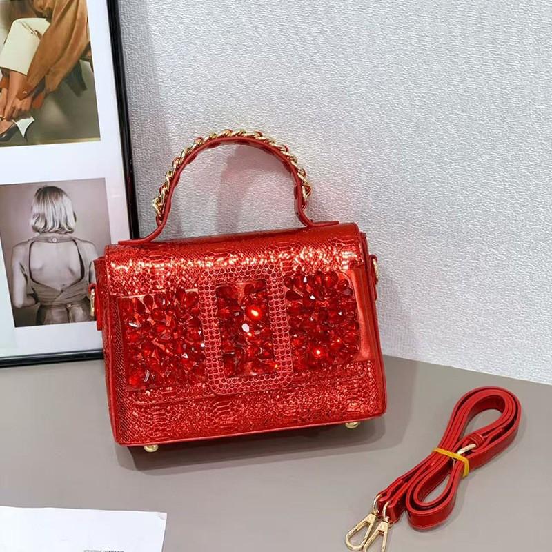 Crocodile Texture Kely Square Stud Handbag Fashionable Tote Bag With Snake Print Large Capacity