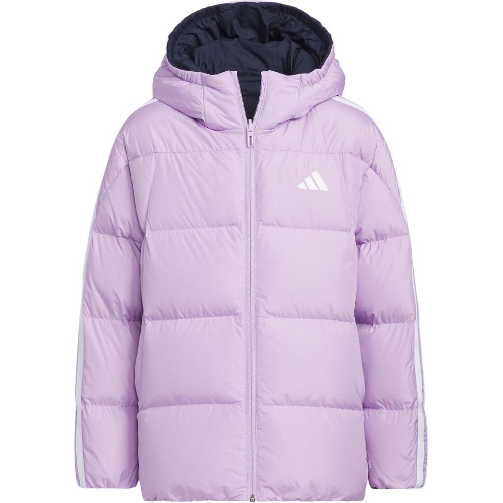 adidas Reversible Down Loose Windproof Warm Water-Resistant Double-Sided Jacket 600 Fill Power Duck Down Hooded Kids Outerwear KC5936