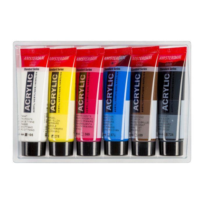 Acrylfarbe - Talens - AMSTERDAM - 6 Grundfarben - 20 ml - Matt