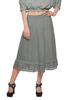 Moomaya Solid Skirts For Women Knee Length Cotton Flared Girls Skirt