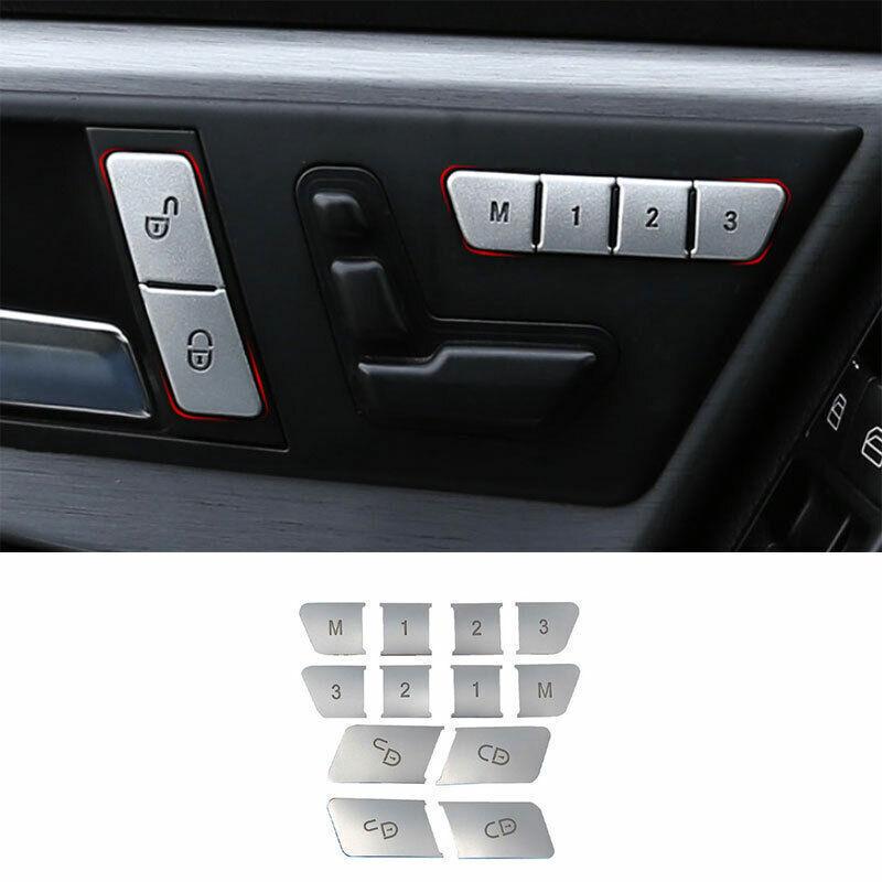 For Benz GLE GLS Silver Aluminum 2016- Memory Button Sticker Decoration 12pc