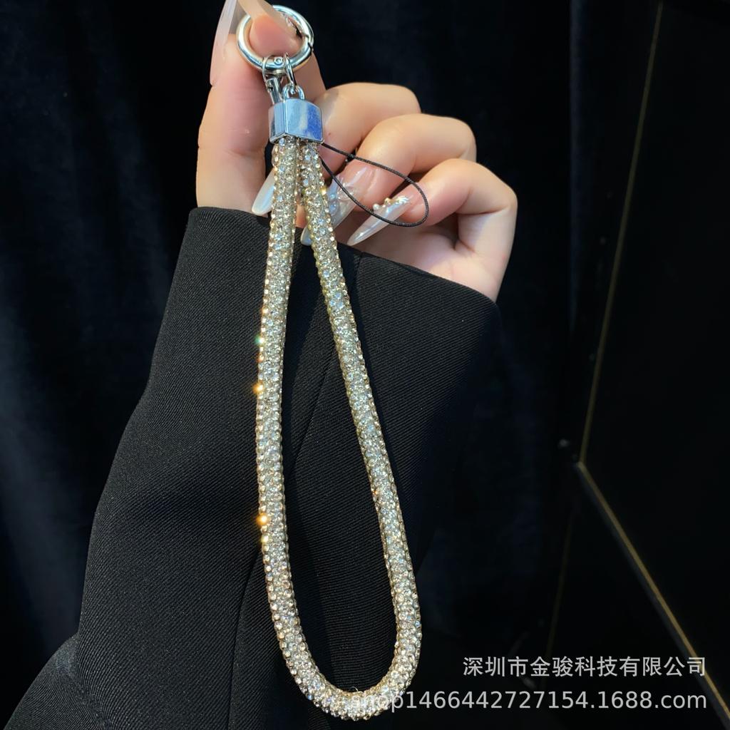 Phone Lanyard Colorful Dopamine Rhinestone Phone Chain Wrist Style High-End Fashion Versatile Hanging Decoration Wholesale