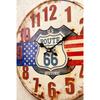 Akizuki Trading US Route 66 Wall X Antique Embossed Clock HLCQ5424 (Akizuki) Clock, 40cm D3cm,