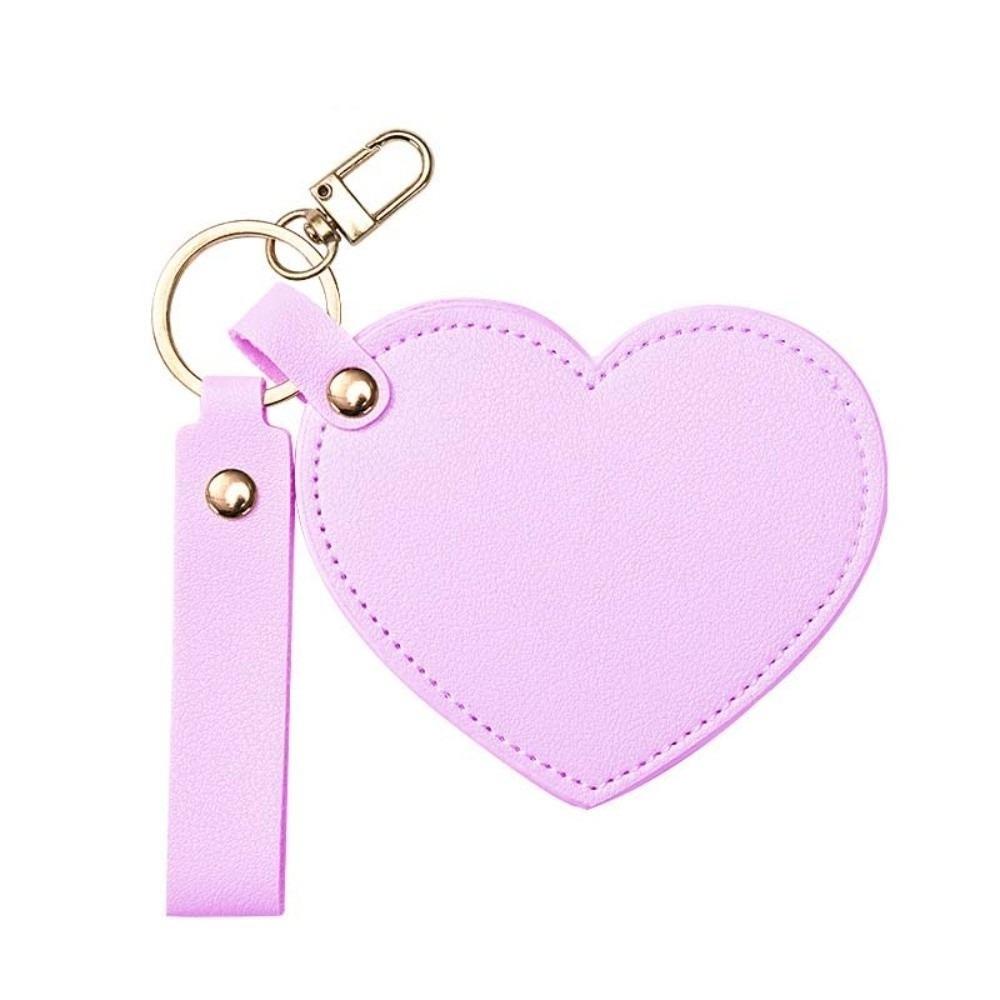 Rotate Small Mirror Love Heart Makeup Mirror Korean Style Colorful Love Keychain  Women