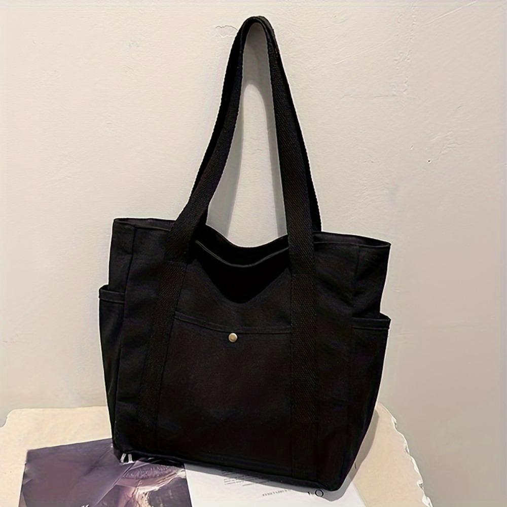 Przestronna torba płócienna: Idealna do dojazdów do pracy lub na uczelnię – zapięcie na suwak, bez podszewki, bez ozdób