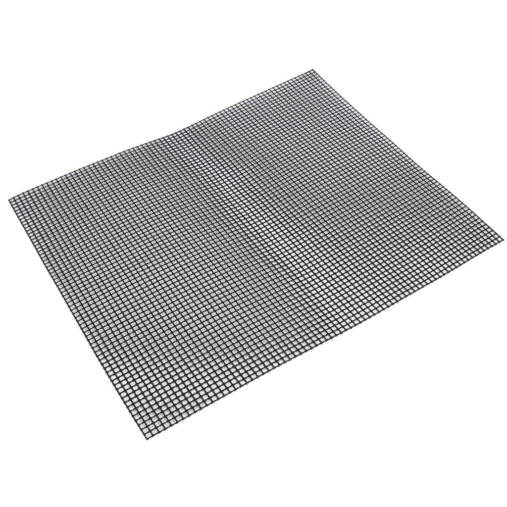 Food Grade NonStick Grid Sheet Multifunctional Barbecue Grid Mat for Barbecue Outdoor(Black 33x40cm )