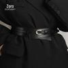 Women's Black Leather Two-Way Belt: High-End, Fashionable Dress Accessory with Wide Waist Seal and Suit Jacket Pairing.