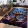 "Magical Gold Lamp Carpet with Mystical Blue Smoke Design" Suitable for use as an anti-slip for living room bedroom sofas