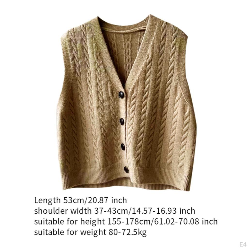 Buttoned Knit Vest Dating Retro Fashion Casual Comfortable Sleeveless