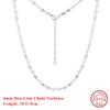 Effie Queen 925 Sterling Silver Glitter Chain Choker Necklace Simple Jewelry for Women Shiny Banquet Party Birthdays Gift SC80