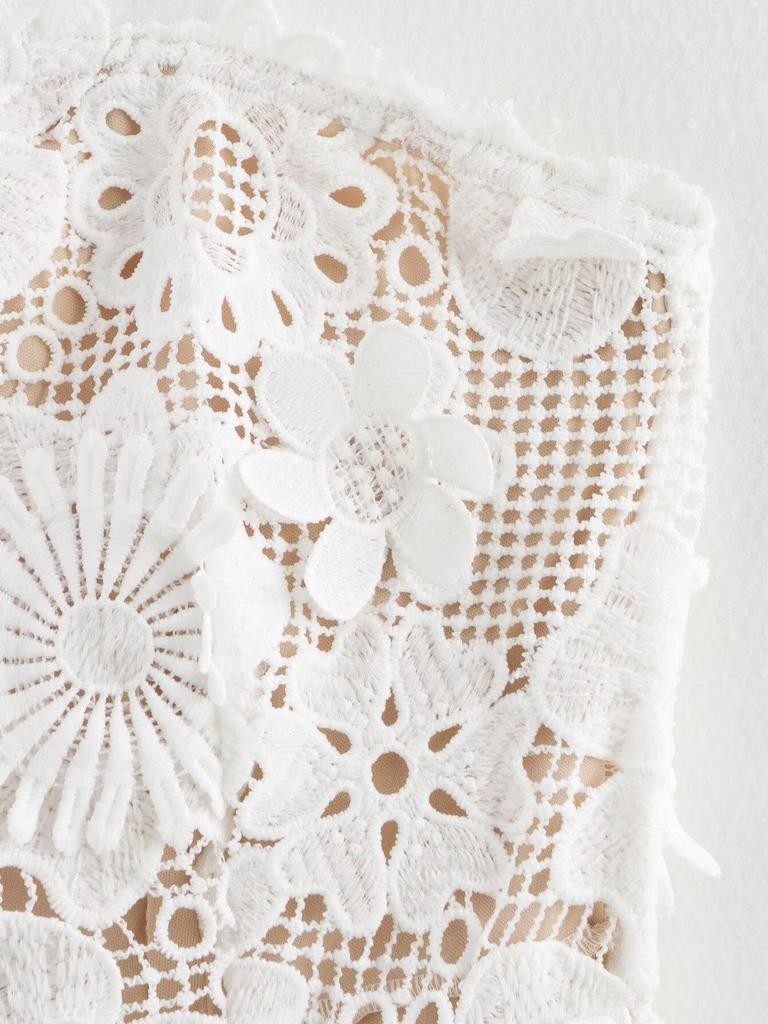 2024 European & American Style Women's 3D Floral Strapless Slim Dress