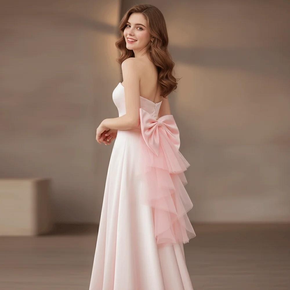 Satin Mesh Elegant Bridal Belt Single Layer Wedding Dress Accessories  Evening Gown