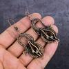 Natural Smoky Topaz Gemstone Copper Wire Wrap Jewelry Earring 2.96" p4e44