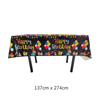 Happy Birthday Disposable Tablecloth Colored Balloon Rectangle Desk Cloth Wipe Table Cover for Birthday Party Baby Shower Decor