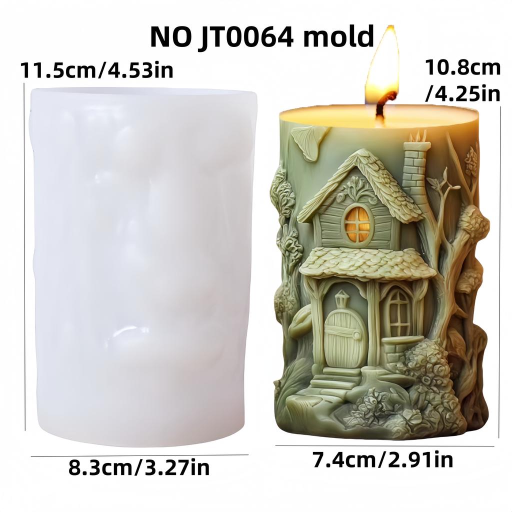 Dom Magii Cylinder Reliefowy Świeca Silikonowa Forma Prezent na Halloween Zamek Elfów Magicznych Forma Cylinder z Żywicy Dom Diabła Gipsowe Formy