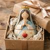 Mini Prayer Figure Jewelry Box Resin Handmade Mary Virgin Jesus Praying Christian Keepsake Box Catholic Gift for Men Women