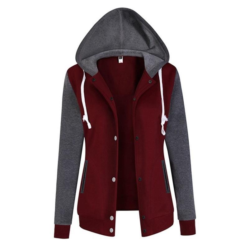 fleece hooded button coat