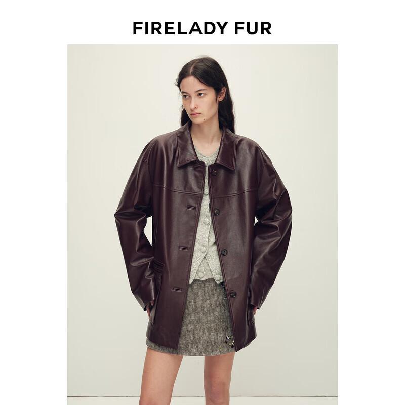 Women's Retro Waxed Leather Blazer Jacket