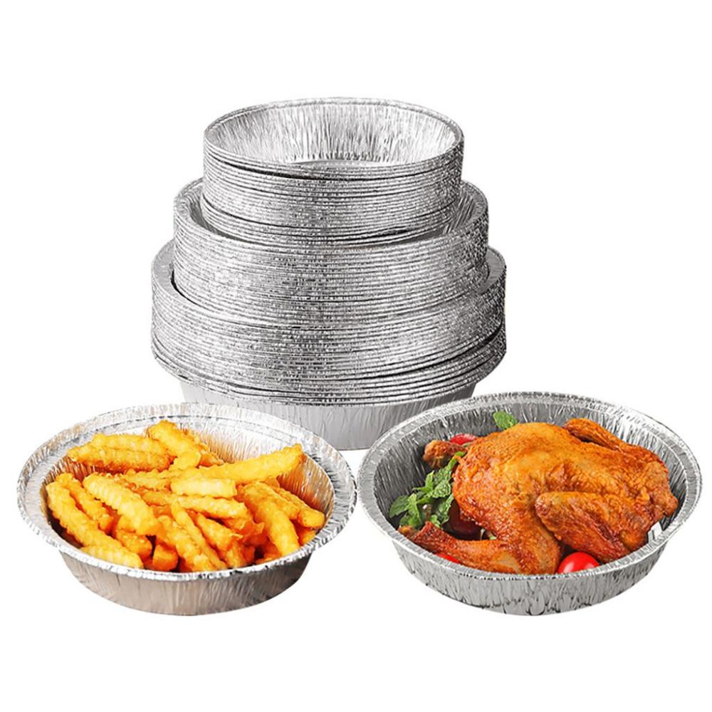 Round Oil-Proof for Baking,BBQ,Cooking Foil Tray Air Fryer Accessories Steaming Basket Mat Bakeware