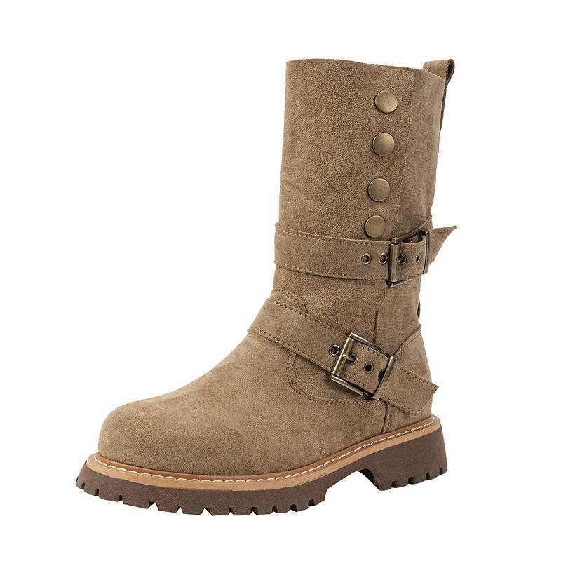 

Vintage platform Maillard thick heel two wear medium boots women s 2024 spring and autumn new thin high heel western Martin boots 40 хакі