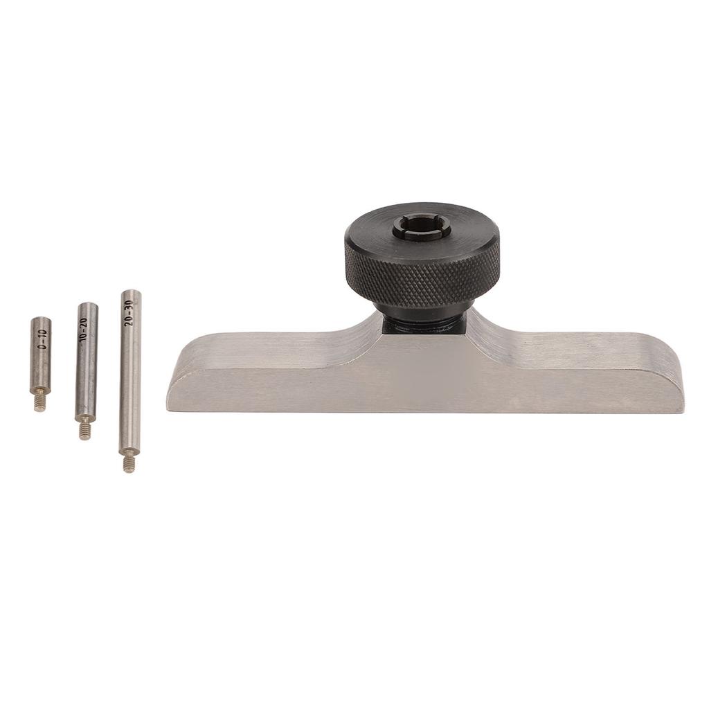 Depth Dial Indicator Base Hardened Stainless Steel Depth Micrometer Stand with 3 Pcs Extension Rods 103x17mm 4.1x0.7in