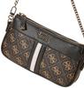 GUESS Kasinta Doppel-Reißverschlusstasche Braun Multi Crossbody,