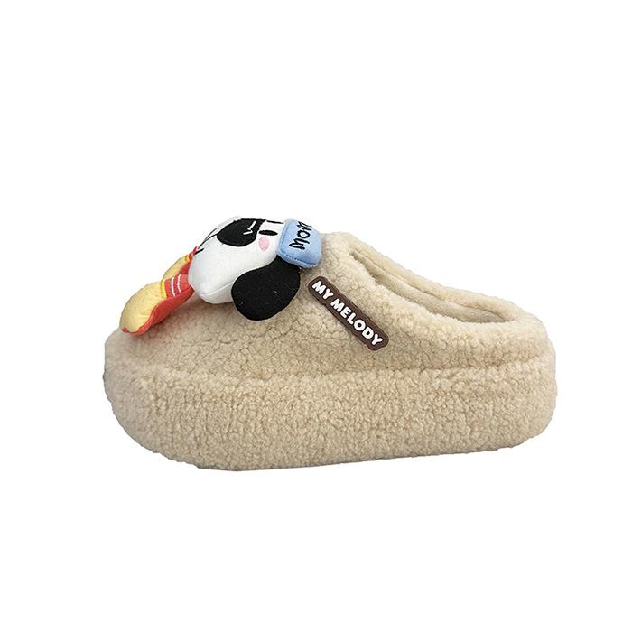 Niedliche Cartoon weiche niedliche Welpen flauschige Hausschuhe Damenbekleidung 2025 Herbst und Winter neu vielseitig lässig warm Baumwollhausschuhe