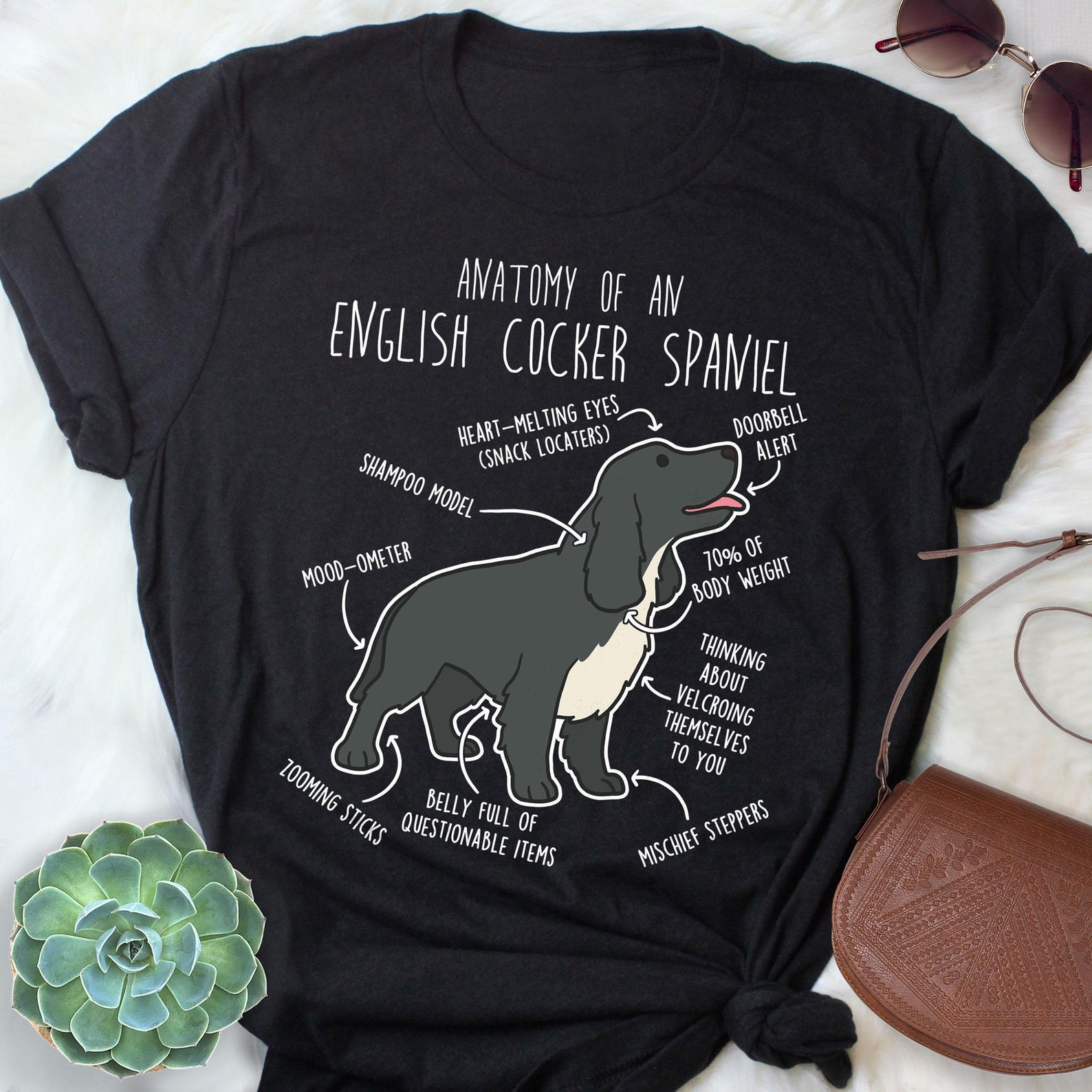 English Cocker Spaniel Shirt, , , Cute Black Cocker Spaniel T-shirt, Funny Dog Lover Gift, Pet Tee, Dog Mom, Dog Dad 160