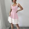 Women's Summer New Camisole Dress Contrasting Multi-layer Cake Dress