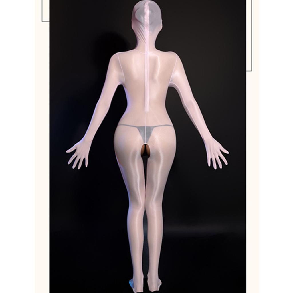 Sexy Single Zipper All-Wrap Stockings Tights Sleeping Bag Beaded Body Wrap Anti-Hook Black Silk Tight Bodysuit Bodystocking