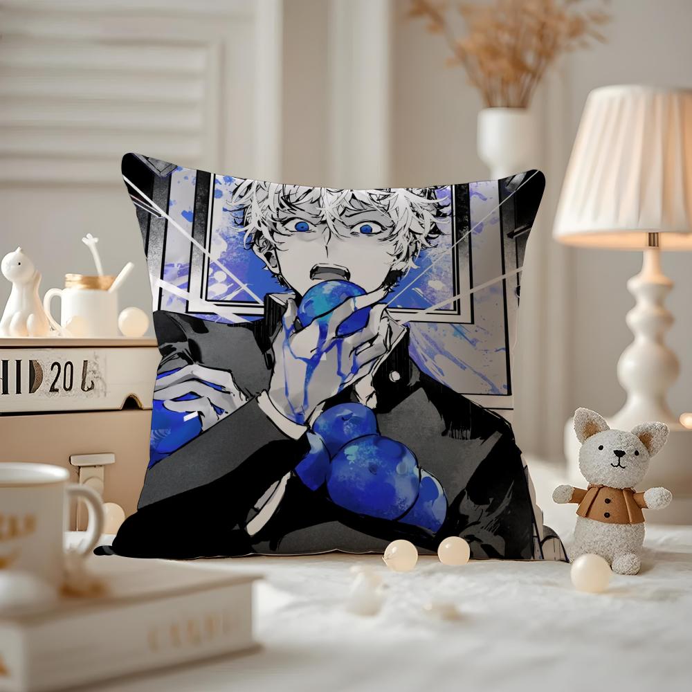 

Cushion Cover Anti-dustmite Pillowcase Invisible Zipper Silky Short Plush Sofa Cushion Cover Blue Period 12x12Inch