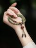 Original Old Material Green Sandalwood Buddha Bead Bracelet Female Mori Student Sandalwood Passion Seed Bracelet Couple Ethnic Style Male