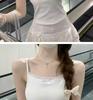 Women's Plus Size Lace Trim Cotton Camisole - Spring/Summer Sleeveless Slimming Base Layer Top