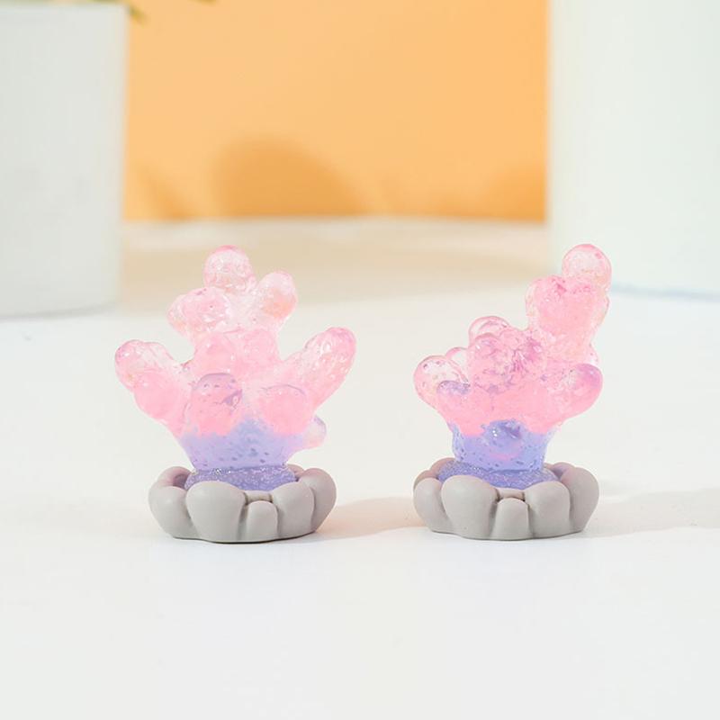 Potted Plants In The Shape Of Noctilucent Marine Resin Fish Tank Landscape Fish Aquatic Ornament Aquarium Decoration Accessories