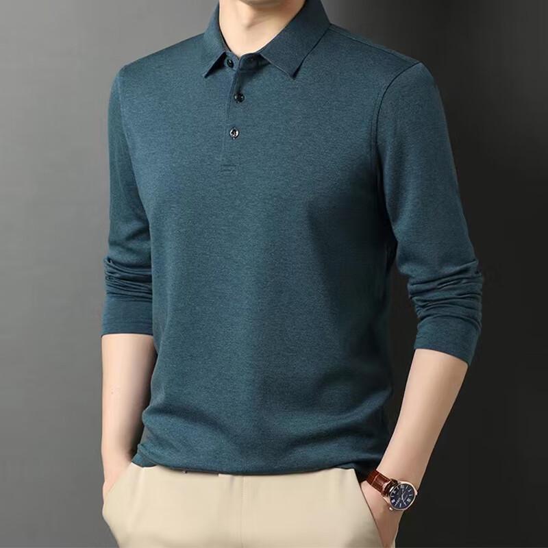 Men's Business Casual Long-Sleeve Polo Shirt