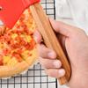 Wood Handle Pizza Cutter Stainless Steel Axe Rotating Blade Home Kitchen Single Wheel Cutting Tool Waffle Cookies Cake Cutting