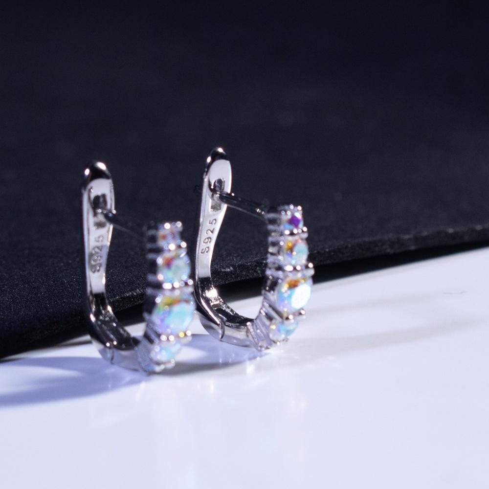 Barevný zirkon 925 Sterling Silver Náušnice Cubic Zirconia Vlastní módní šperky Dámské náušnice