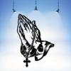 Mani Giunte Metalliche Vintage per Parete Decorazione Religiosa Croce Perline Cappella Regalo per la Casa