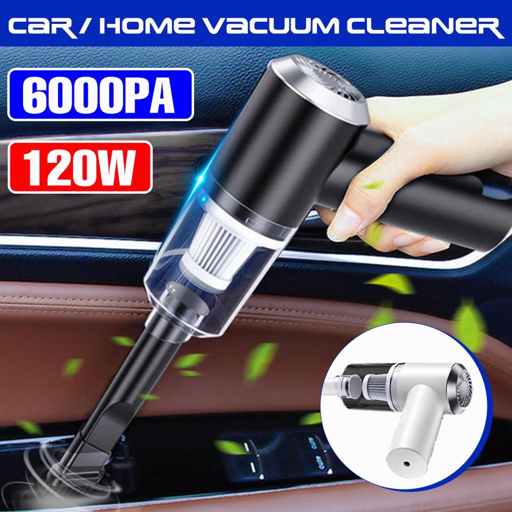 

6000ПА Ручной Мини Портативный Автомобильный Пылесос Воздуходувка для автомобиля USB беспроводная зарядка Влажная и сухая уборка Новый 120 Вт чёрный