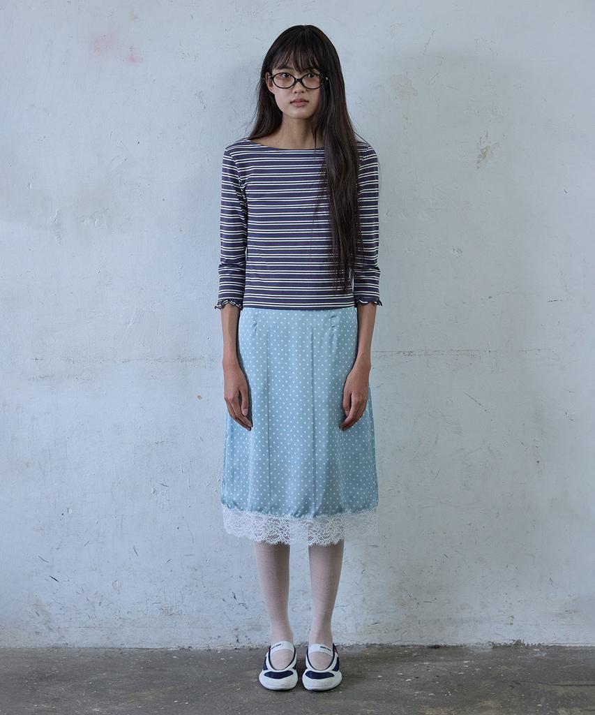 Hocus Pocus Milky Dot Lace Skirt_Sky Blue