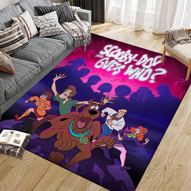 Tappeto Quadrato Stile Cartone Animato Carino Scooby-Doo, Tappetino Antiscivolo per Casa Ufficio, Regalo Perfetto per i Fan.chl