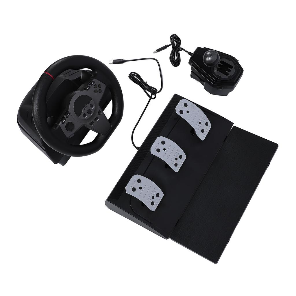 Gaming Steering Wheel with Pedal Shifter Dynamic LED Feedback 270 Degree Racing Wheel for Switch