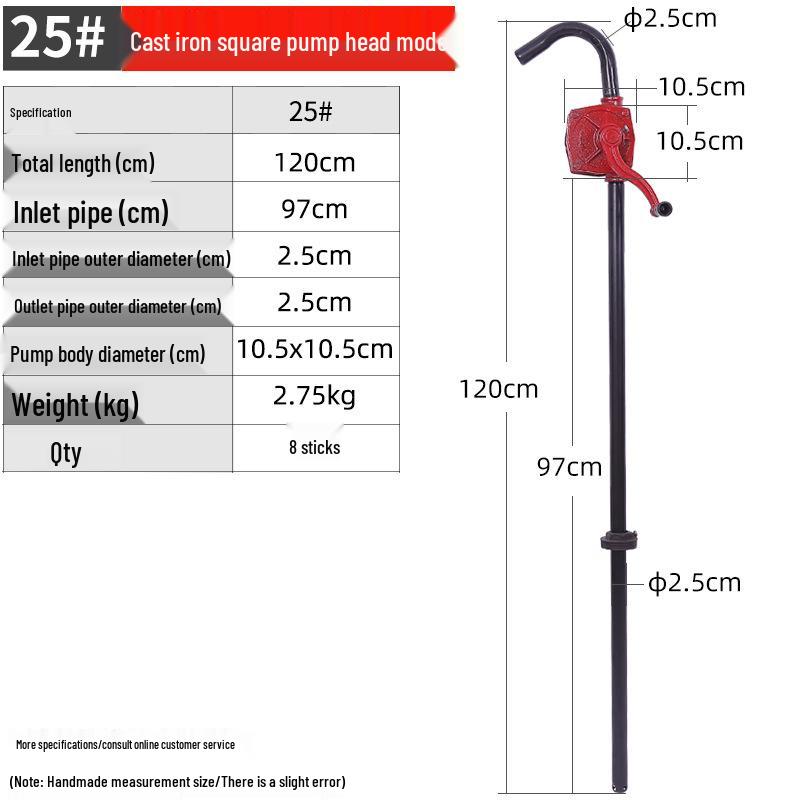 Multi-Purpose Cast Iron Manual Oil Pump - Hand-Operated Drum-Mounted Extractor