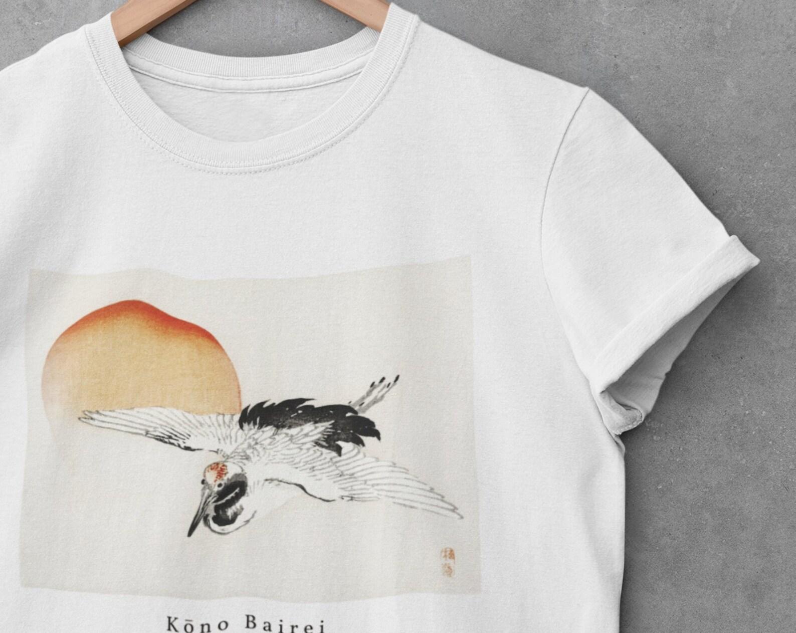Kono Bairei Swallow T-shirt: Japanese Art, Kachō-e, Cotton Tee 2XL
