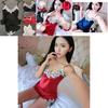 Elegant And Alluring Satin Lace Sleepwear Babydoll Lingerie Nightdress Pajamas Set For Women
