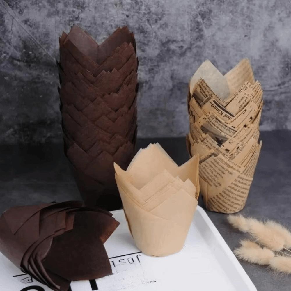 Bakeware Cake Muffin Cups DIY Greaseproof Paper New Tulip Baking Cup  Home & Kitchen