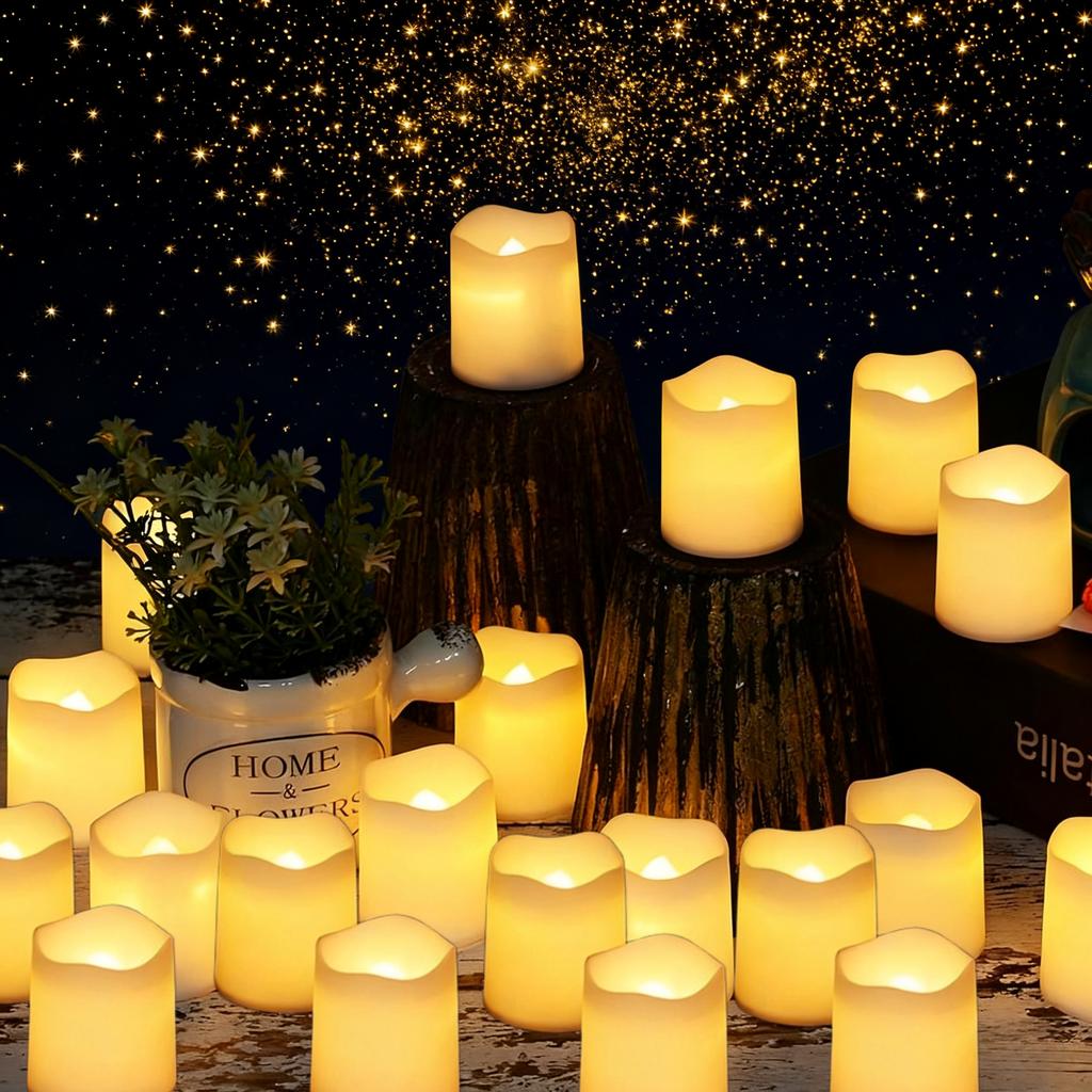 Flameless Votive Candles Flameless Electric Candle Battery Operated LED Tea Lights for Wedding Table Halloween Christmas Decor