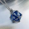 Board Game Acrylic 20D Dice Necklace Metal Net Cage Interchangeable Pendant Dice Necklace Accessories Lovers Fans Gift Props